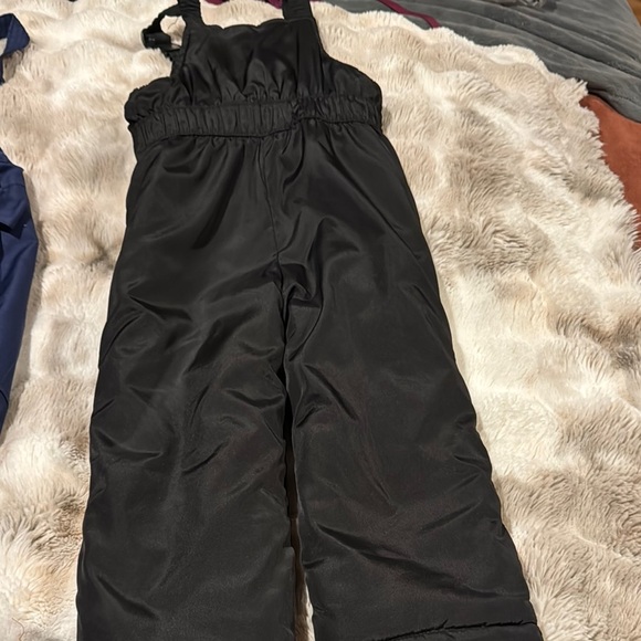 Kids' Blue and Black Snow Bibs - Picture 4 of 9